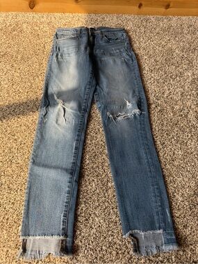 Flying Monkey Women's Skinny Distressed Blue Jeans